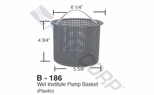 WET INSITUTE PUMP PLASTIC BASKET #B-186