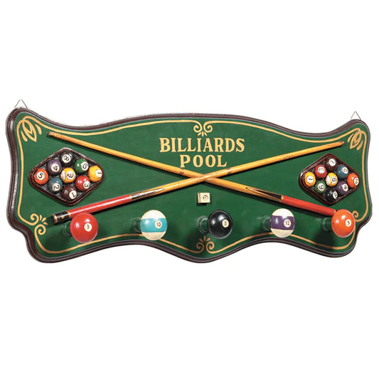 DECOR PUB SIGN - BILLIARDS COAT RACK #R181