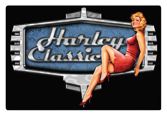 DECOR HARLEY DAVIDSON® RETRO BABE EMBOSSED TIN SIGN #2010771