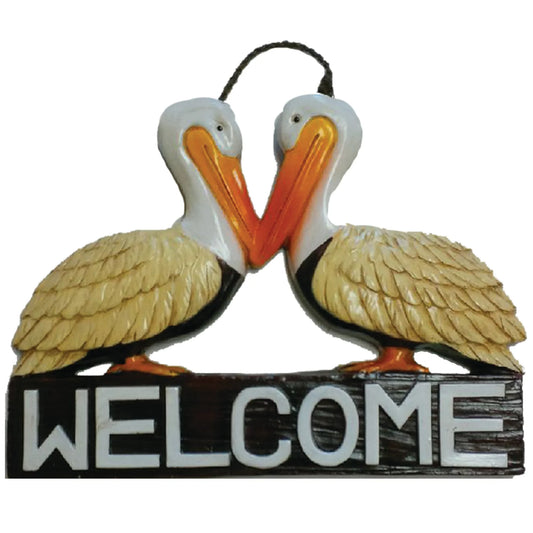 DECOR PELICANS WELCOME HANGING SIGN #ODR962